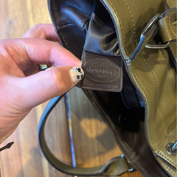 Olive green longchamp leather 3D bag - Picture 6 of 14